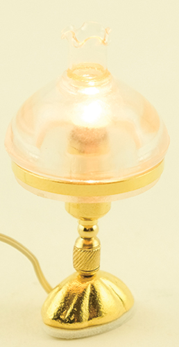 Dollhouse Miniature Victorian Table Lamp, Clear Shade